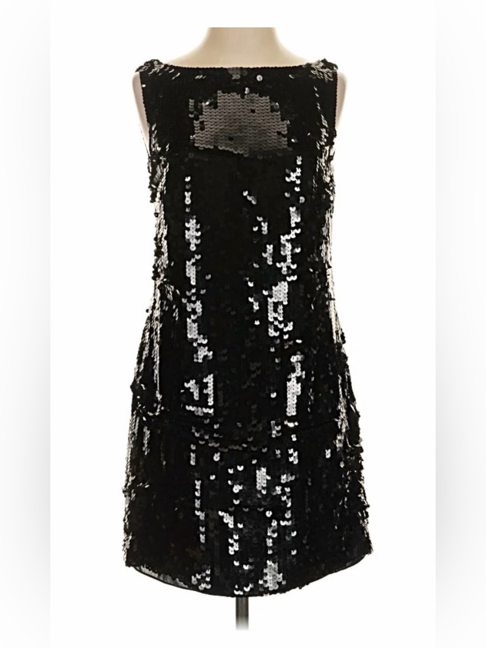 Banana Republic Black Sequin Shift Mini Dress
